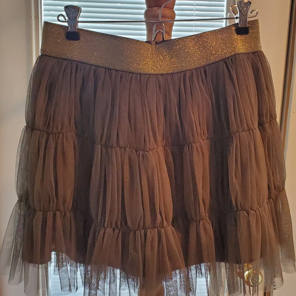 Grey & Gold Mini Skirt by Twelve by Twelve